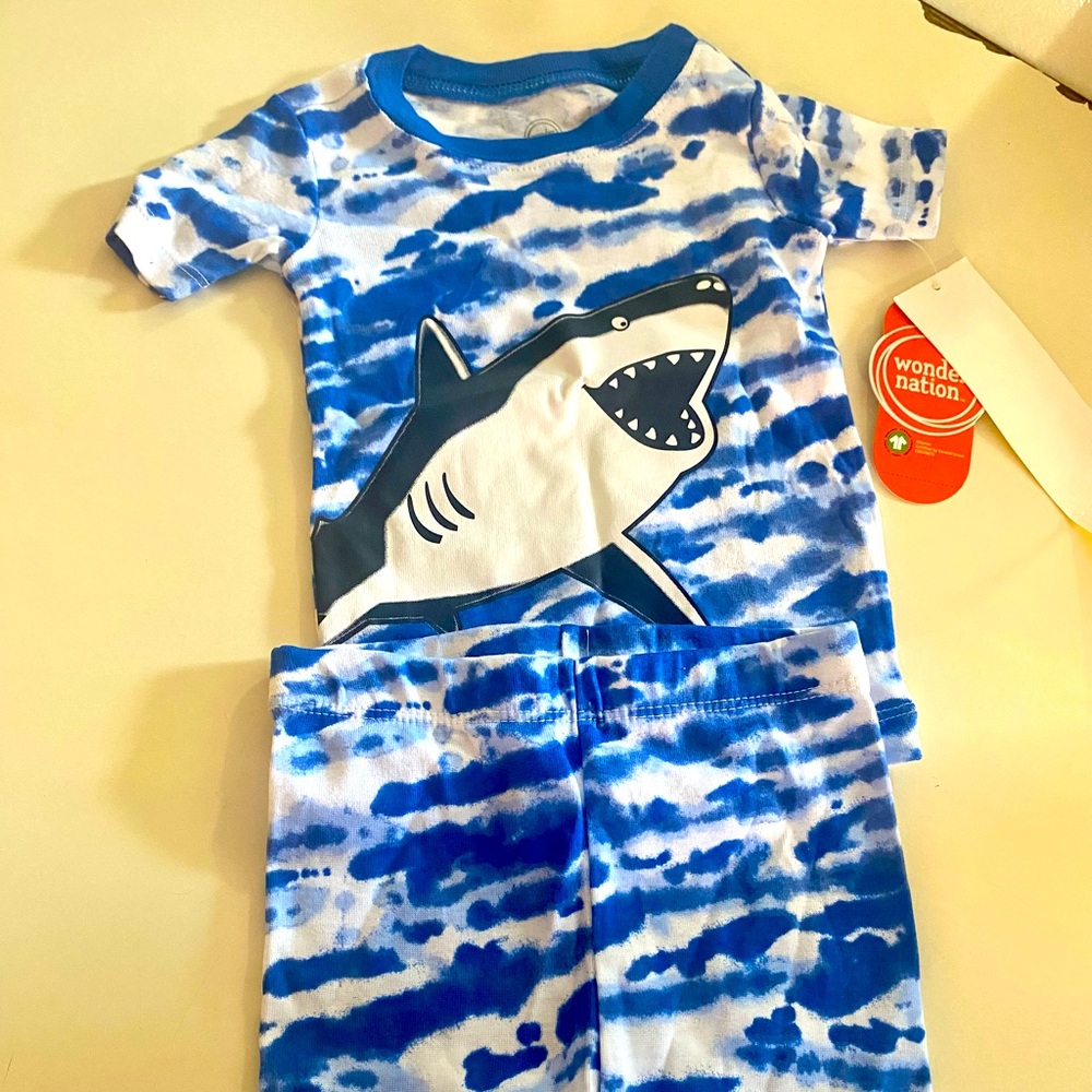 Toddler Boys Baby Shark Size 12 Months Pajamas 2 piece NWT Wonder Nation Brand